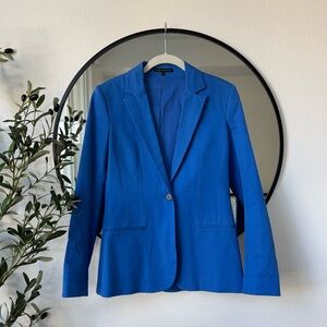 Theory Single Button Bright Blue Women's Bi Stretch Blazer 4